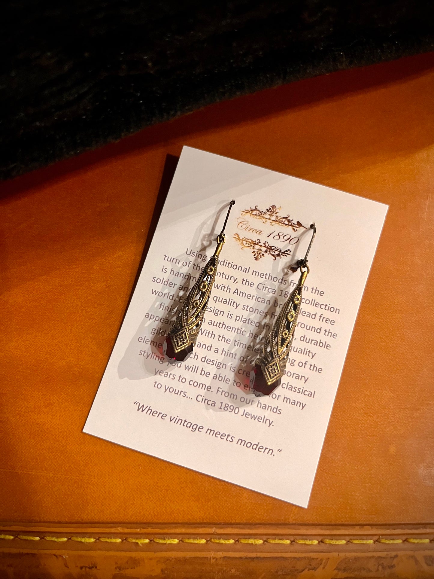 Art Deco Garnet Drop Earrings