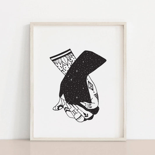 Holding Hands Print by Meli the Lover