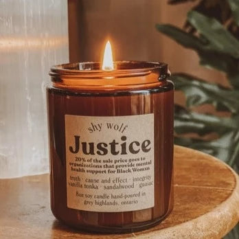 Shy Wolf Tarot Candle | Justice