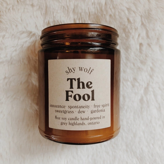 Shy Wolf Tarot Candle | The Fool
