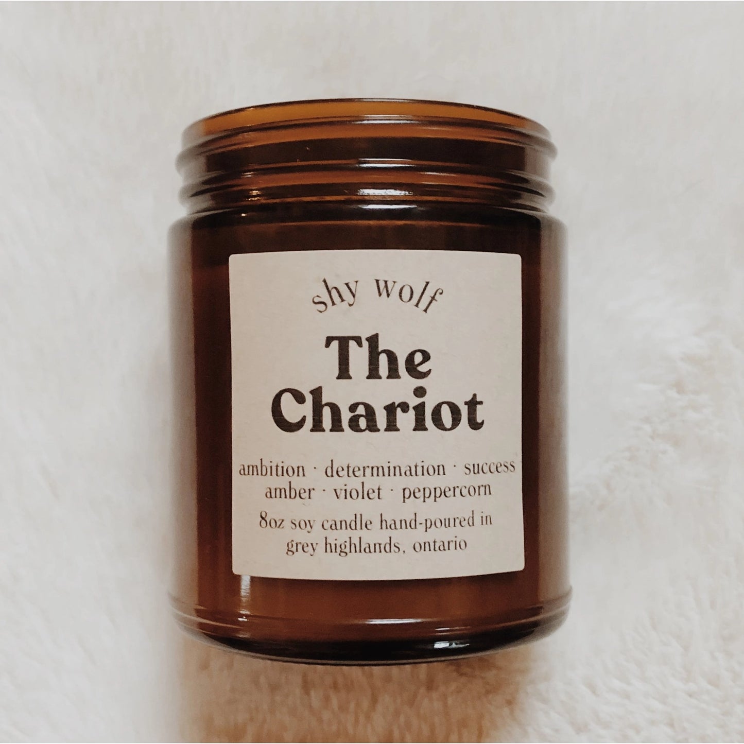 Shy Wolf Tarot Candle | The Chariot